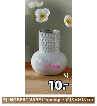 Promotions Ingbert vase - Produit Maison - Jysk - Valide de 04/03/2024 à 07/04/2024 chez Jysk