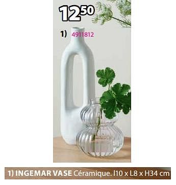 Promotions Ingemar vase - Produit Maison - Jysk - Valide de 04/03/2024 à 07/04/2024 chez Jysk