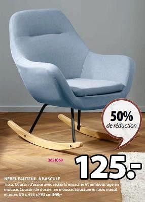 Promotions Nebel fauteuil à bascule - Produit Maison - Jysk - Valide de 04/03/2024 à 07/04/2024 chez Jysk