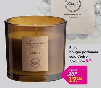 Promotions Bougie parfumée soja cèdre - Produit maison - Leen Bakker - Valide de 04/03/2024 à 17/03/2024 chez Leen Bakker
