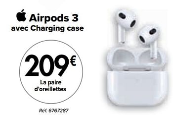 Promoties Apple airpods 3 avec charging case - Apple - Geldig van 01/03/2024 tot 01/04/2024 bij Carrefour