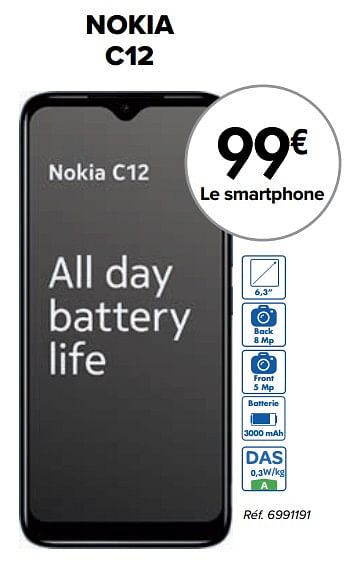 Promoties Nokia c12 - Nokia - Geldig van 01/03/2024 tot 01/04/2024 bij Carrefour