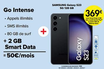 Promoties Samsung galaxy s23 5g 128 gb - Samsung - Geldig van 01/03/2024 tot 01/04/2024 bij Carrefour