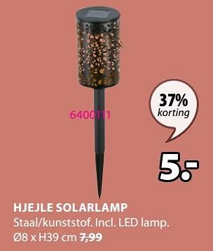 Promoties Hjejle solarlamp - Huismerk - Jysk - Geldig van 04/03/2024 tot 07/04/2024 bij Jysk