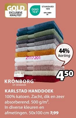 Promotions Karlstad handdoek - Kronborg - Valide de 04/03/2024 à 07/04/2024 chez Jysk