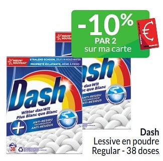 Promoties Dash lessive en poudre regular - Dash - Geldig van 01/03/2024 tot 31/03/2024 bij Intermarche