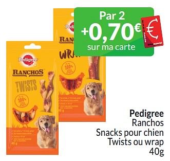 Promoties Pedigree ranchos snacks pour chien twists ou wrap - Pedigree - Geldig van 01/03/2024 tot 31/03/2024 bij Intermarche