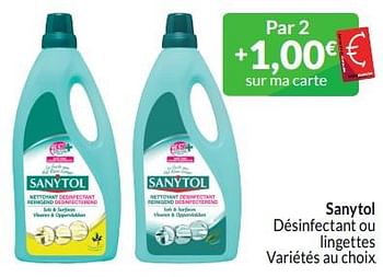 Promotions Sanytol désinfectant ou lingettes - Sanytol - Valide de 01/03/2024 à 31/03/2024 chez Intermarche