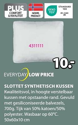 Promoties Slottet synthetisch kussen - Huismerk - Jysk - Geldig van 04/03/2024 tot 07/04/2024 bij Jysk