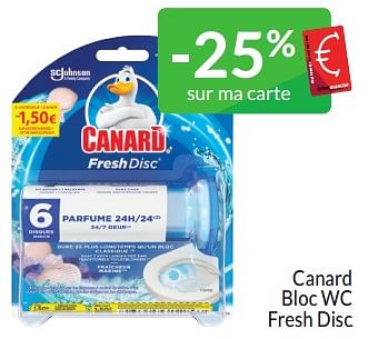 Promoties Canard bloc wc fresh disc - Canard WC - Geldig van 01/03/2024 tot 31/03/2024 bij Intermarche