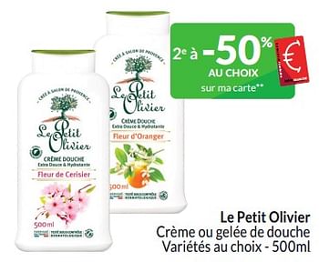 Promotions Le petit olivier crème ou gelée de douche - Le Petit Olivier - Valide de 01/03/2024 à 31/03/2024 chez Intermarche