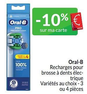 Promotions Oral-b recharges pour brosse à dents électrique - Oral-B - Valide de 01/03/2024 à 31/03/2024 chez Intermarche