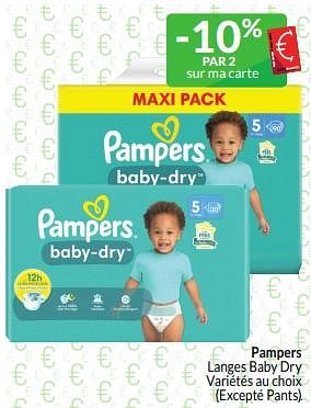 Promotions Pampers langes baby dry - Pampers - Valide de 01/03/2024 à 31/03/2024 chez Intermarche