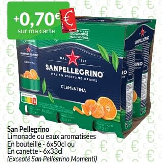 Promoties San pellegrino limonade ou eaux aromatisées en bouteille ou en canette - San Pellegrino - Geldig van 01/03/2024 tot 31/03/2024 bij Intermarche