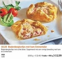 Bladerdeegkorfjes met ham - emmentaler-Huismerk - Bofrost