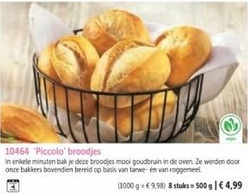 Promotions Piccolo broodjes - Produit maison - Bofrost - Valide de 01/03/2024 à 30/08/2024 chez Bofrost