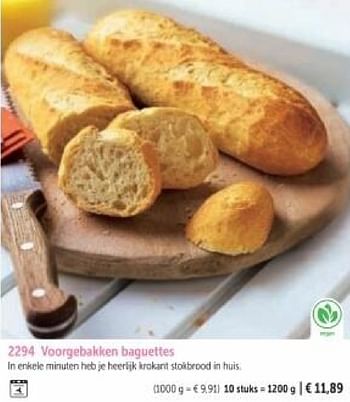 Promotions Voorgebakken baguettes - Produit maison - Bofrost - Valide de 01/03/2024 à 30/08/2024 chez Bofrost
