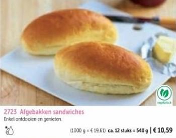 Promotions Afgebakken sandwiches - Produit maison - Bofrost - Valide de 01/03/2024 à 30/08/2024 chez Bofrost