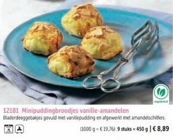 Promotions Minipuddingbroodjes vanille amandeien - Produit maison - Bofrost - Valide de 01/03/2024 à 30/08/2024 chez Bofrost