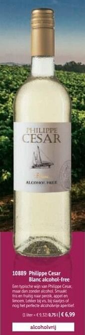 Promoties Philippe cesar blanc alcohol-free - Witte wijnen - Geldig van 01/03/2024 tot 30/08/2024 bij Bofrost