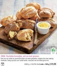 Rustieke broodjes wit en met granen-Huismerk - Bofrost