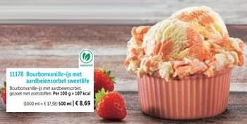 Promoties Bourbonwanille ijs met aardbeiensorbet sweetlife - Huismerk - Bofrost - Geldig van 01/03/2024 tot 30/08/2024 bij Bofrost