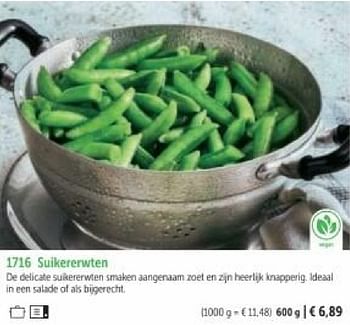 Promotions Suikererwten - Produit maison - Bofrost - Valide de 01/03/2024 à 30/08/2024 chez Bofrost