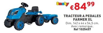 Promotions Tracteur a pedales farmer xl - Smoby - Valide de 06/03/2024 à 11/03/2024 chez Trafic