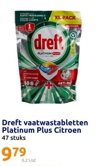 Promoties Dreft vaatwastabletten platinum plus citroen - Dreft - Geldig van 06/03/2024 tot 12/03/2024 bij Action