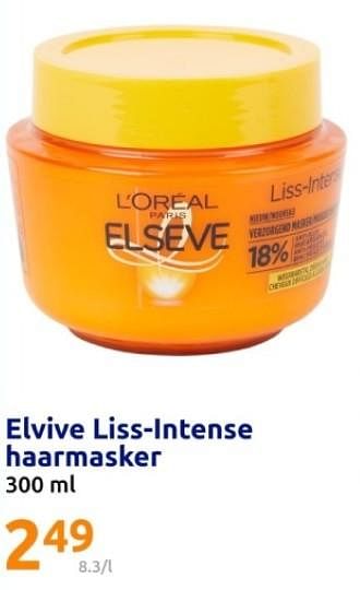 Promoties Elvive liss-intense haarmasker - L'Oreal Paris - Geldig van 06/03/2024 tot 12/03/2024 bij Action
