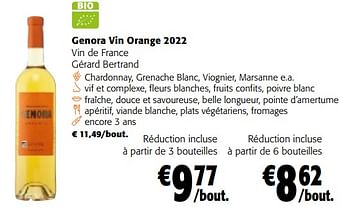 Promotions Genora vin orange 2022 vin de france gérard bertrand - Vins blancs - Valide de 28/02/2024 à 12/03/2024 chez Colruyt