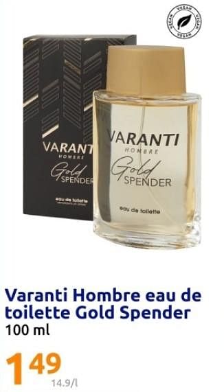 Promoties Varanti hombre eau de toilette gold spender - Varanti - Geldig van 06/03/2024 tot 12/03/2024 bij Action