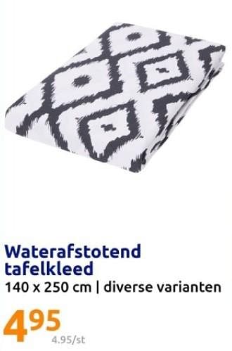 Promoties Waterafstotend tafelkleed - Huismerk - Action - Geldig van 06/03/2024 tot 12/03/2024 bij Action