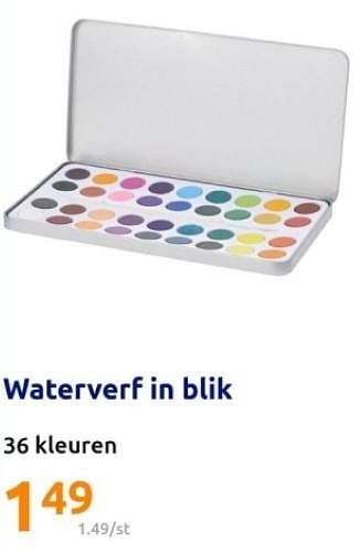 Promoties Waterverf in blik - Huismerk - Action - Geldig van 06/03/2024 tot 12/03/2024 bij Action