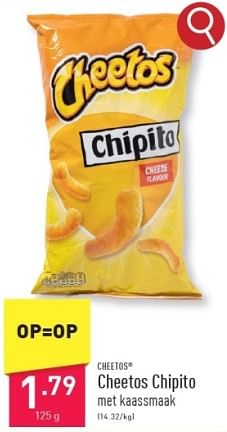 Promotions Cheetos chipito - Cheetos  - Valide de 15/03/2024 à 17/03/2024 chez Aldi
