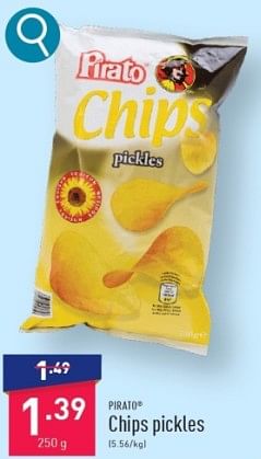 Promotions Chips pickles - Pirato - Valide de 16/03/2024 à 22/03/2024 chez Aldi