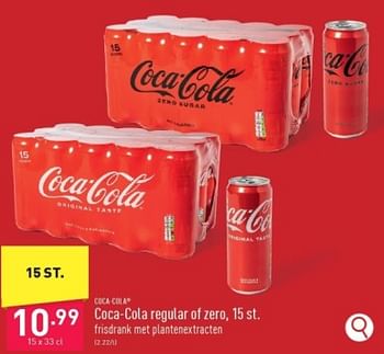 Promoties Coca cola regular of zero - Coca Cola - Geldig van 15/03/2024 tot 17/03/2024 bij Aldi