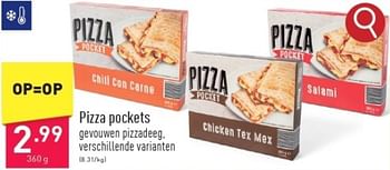 Promoties Pizza pockets - Huismerk - Aldi - Geldig van 15/03/2024 tot 17/03/2024 bij Aldi