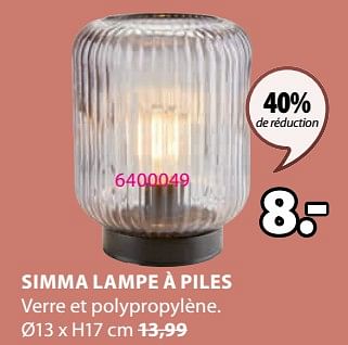 Promoties Simma lampe à piles - Huismerk - Jysk - Geldig van 04/03/2024 tot 07/04/2024 bij Jysk