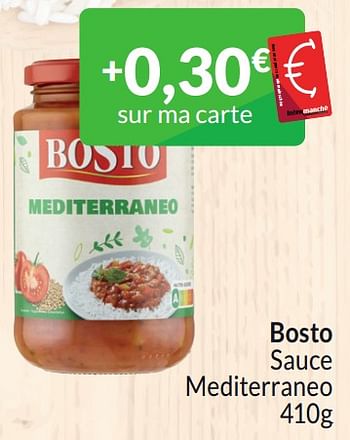 Promoties Bosto sauce mediterraneo - Bosto - Geldig van 01/03/2024 tot 31/03/2024 bij Intermarche
