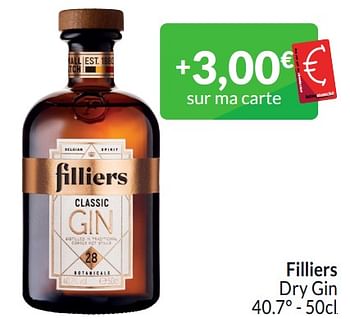 Promoties Filliers dry gin - Filliers - Geldig van 01/03/2024 tot 31/03/2024 bij Intermarche