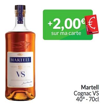 Promotions Martell cognac vs - Martell - Valide de 01/03/2024 à 31/03/2024 chez Intermarche