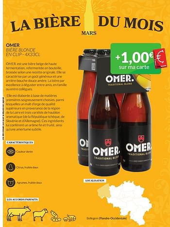 Promotions Omer bière blonde - Omer - Valide de 01/03/2024 à 31/03/2024 chez Intermarche