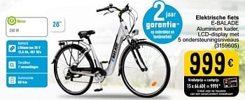 Promotions Elektrische fiets e-balade - E-Balade - Valide de 05/03/2024 à 24/09/2024 chez Cora