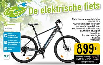 Promotions Elektrische mountainbike e-vortex - evortex - Valide de 05/03/2024 à 24/09/2024 chez Cora