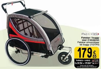 Promoties Fietskar buggy voor 2 kinderen - Maxxus - Geldig van 05/03/2024 tot 24/09/2024 bij Cora