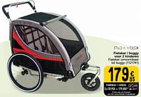 Fietskar buggy voor 2 kinderen-Maxxus