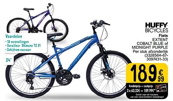 Promotions Huffy bicycles fiets extent cobalt blue of midnight purple - Huffy Bicycles - Valide de 05/03/2024 à 24/09/2024 chez Cora