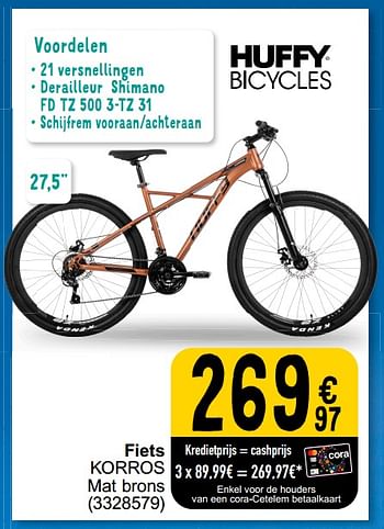 Promoties Huffy bicycles fiets korros - Huffy Bicycles - Geldig van 05/03/2024 tot 24/09/2024 bij Cora