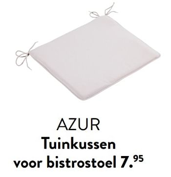 Promotions Azur tuinkussen voor bistrostoel - Produit maison - Casa - Valide de 29/02/2024 à 25/09/2024 chez Casa